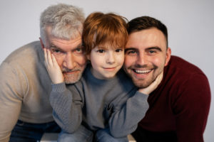 Three generations of healthy men