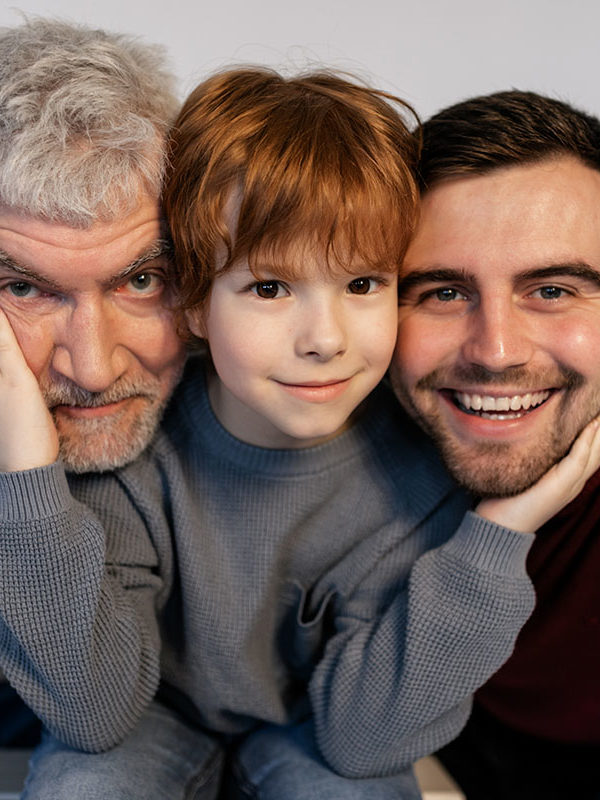 Three generations of healthy men