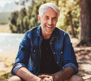 Active man enjoying time outdoors near the water.